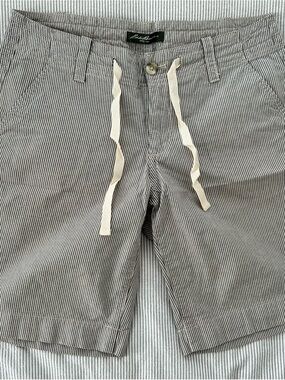 Eddie Bauer Striped Drawstring Shorts - Black & White